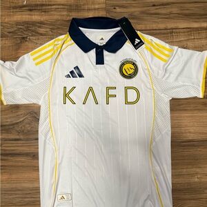 Adidas White Jersey with Yellow and Navy Accents